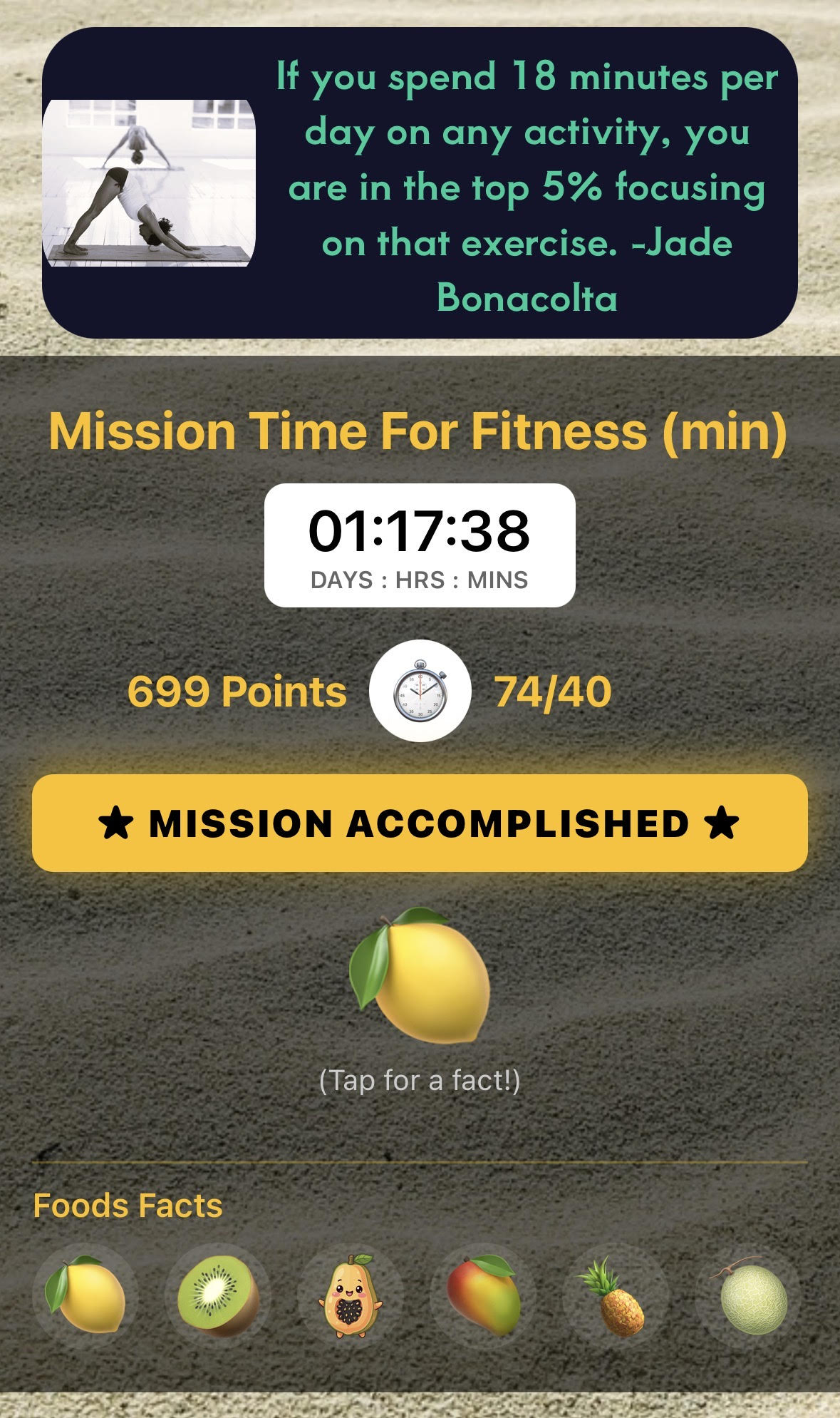 top 5 five percent exercising 18 minutes/day